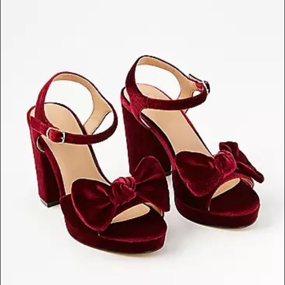 Red velvet heels